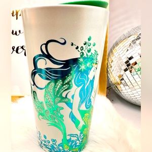 2022 Starbucks Mint Green Siren Metallic Mermaid Pearlized Ceramic Cup Tumbler.